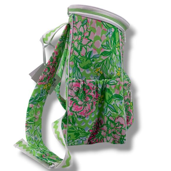 Lilly Pulitzer Backpack Cooler Lime Feeling Good Floral Print Insulated Tote - Picture 7 of 12